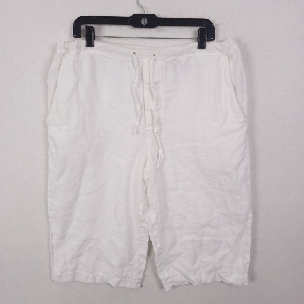 Martin Gordon Linen Shorts Mens Medium White Drawstring Casual Summer Beach